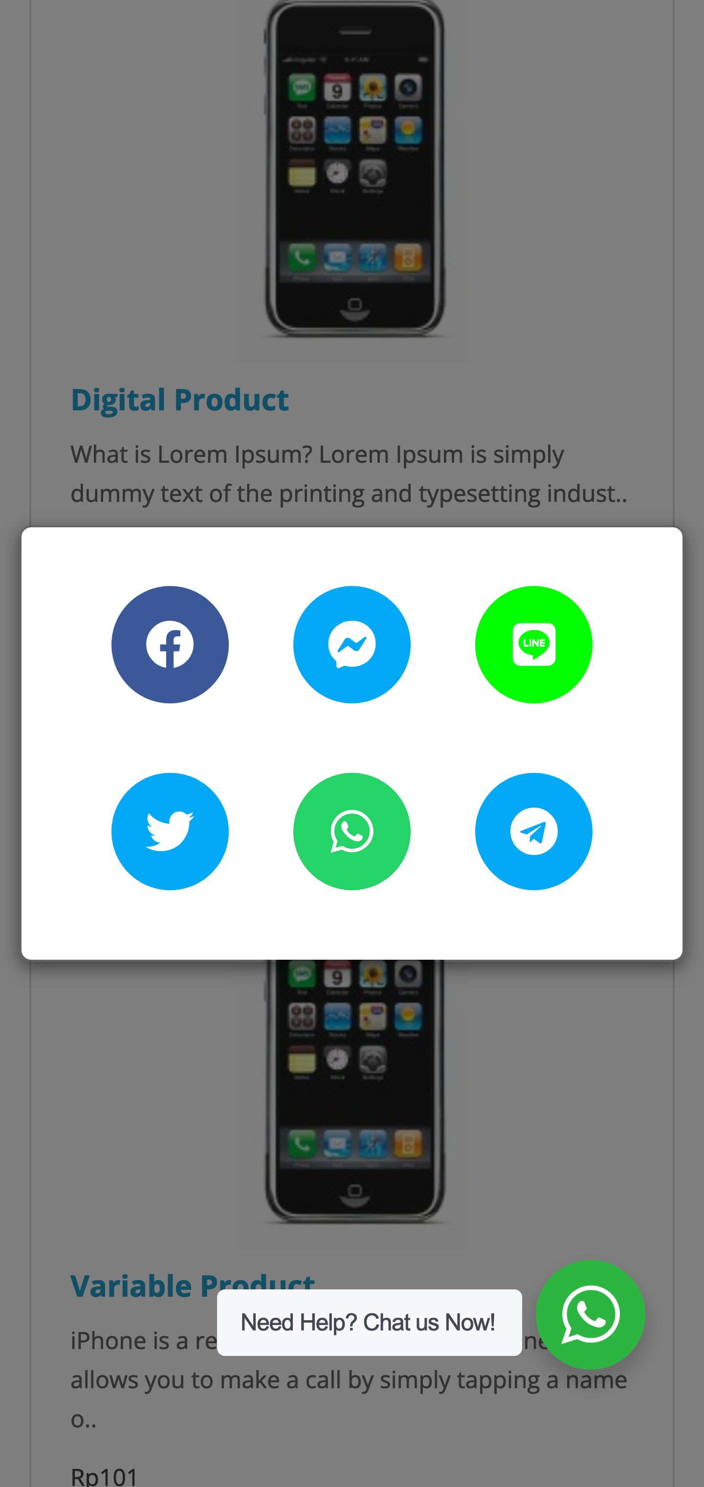 social share links on mobile view for opencart